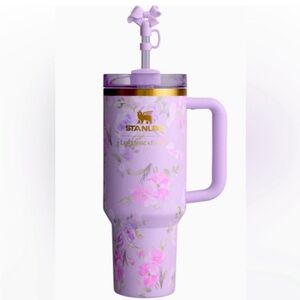 Love Shack Stanley Purple 40 oz. Floral new in box with dust bag and straw